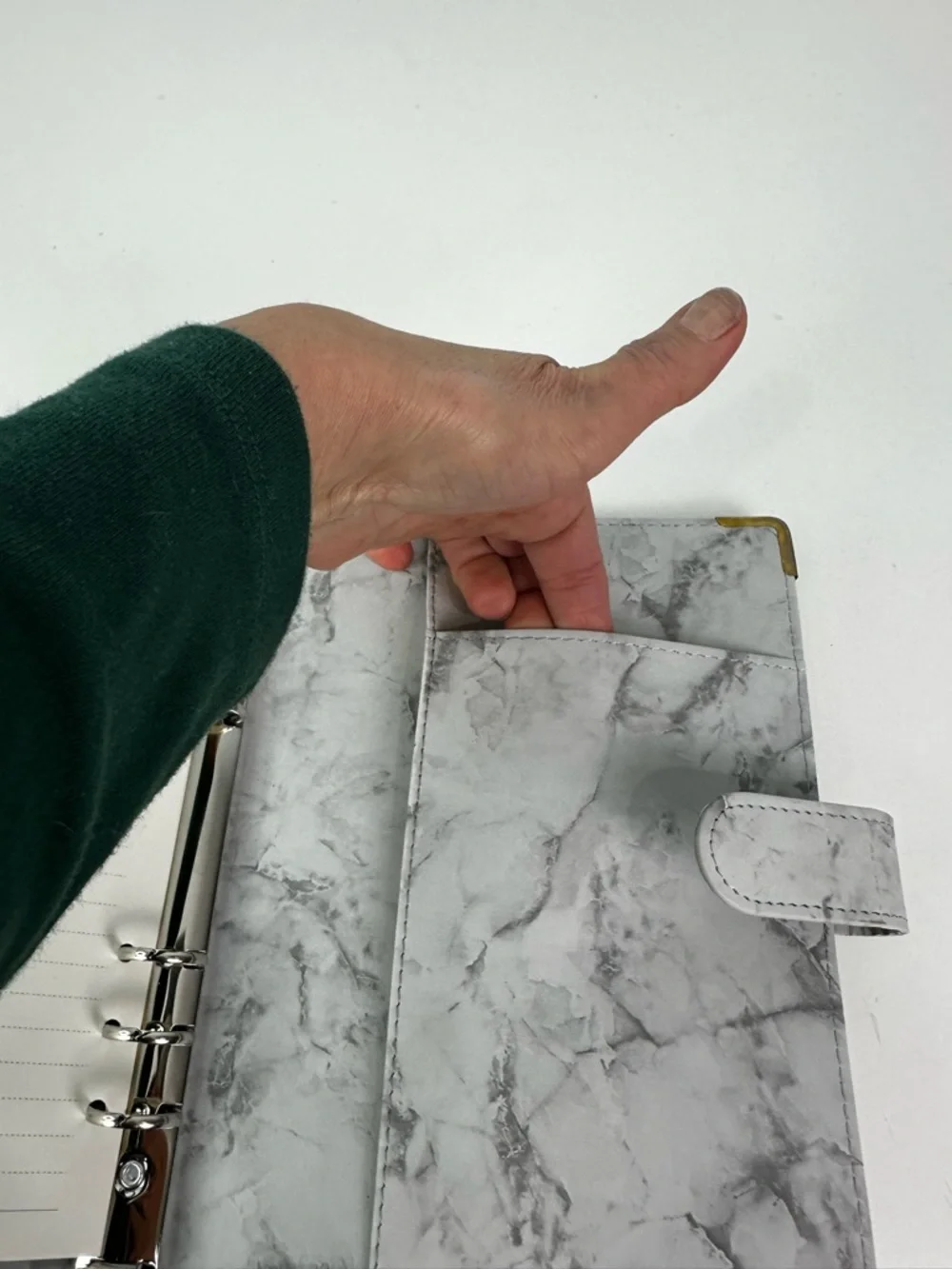 Classy Coo A5 Gray Marble Soft Faux Leather Notebook Binder 6 Rings